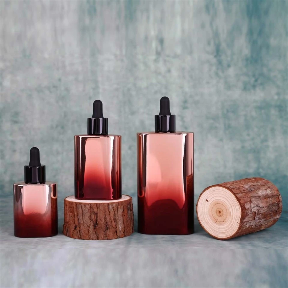 Amber Cosmetic Glass Bottle Small Glass Dropper Bottles For Oil Custom 30ml-120ml Packaging